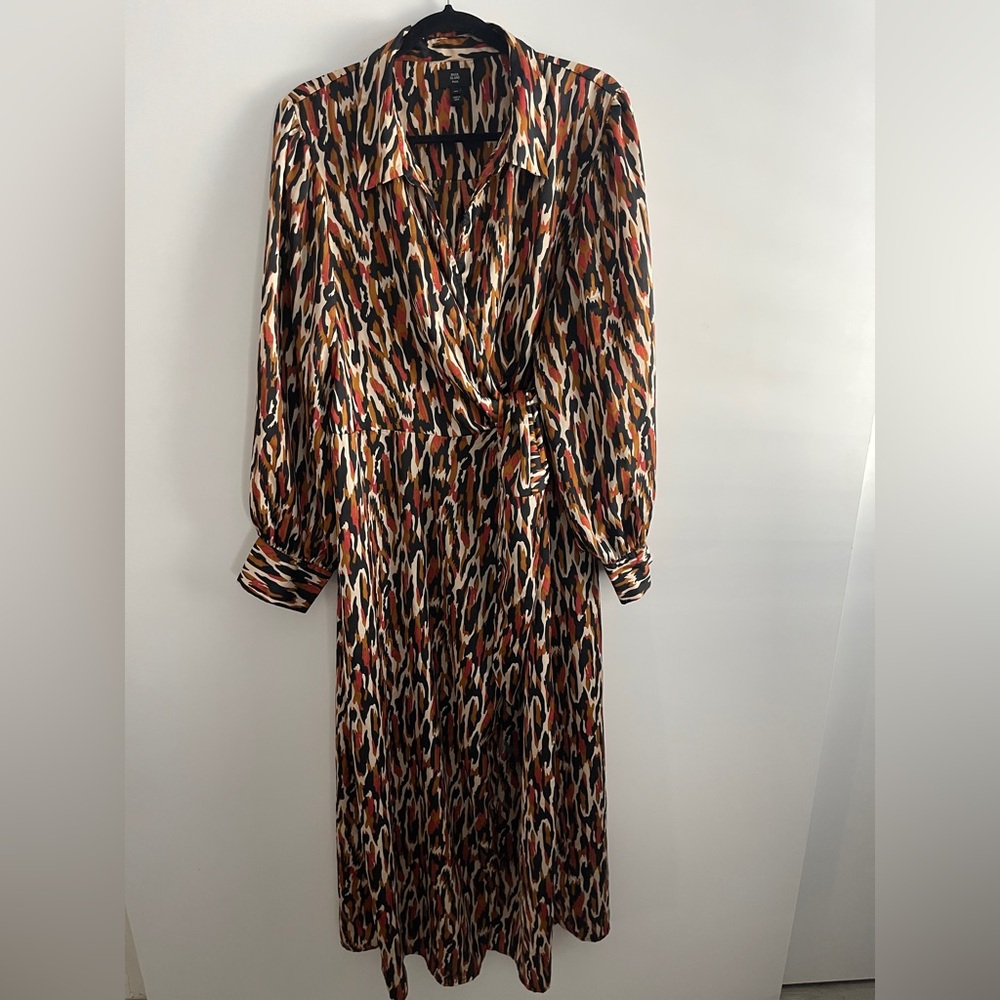 Women's Plus Size Wrap Tie Dress Multicolored Size 22